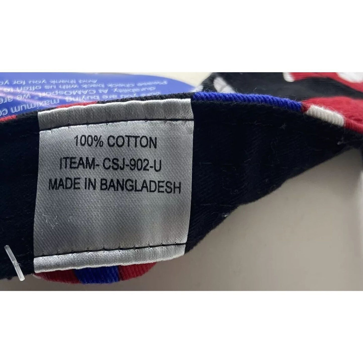 CamoSport Sun Visor Red White Blue Black Pattern - Adjustable - Brand New