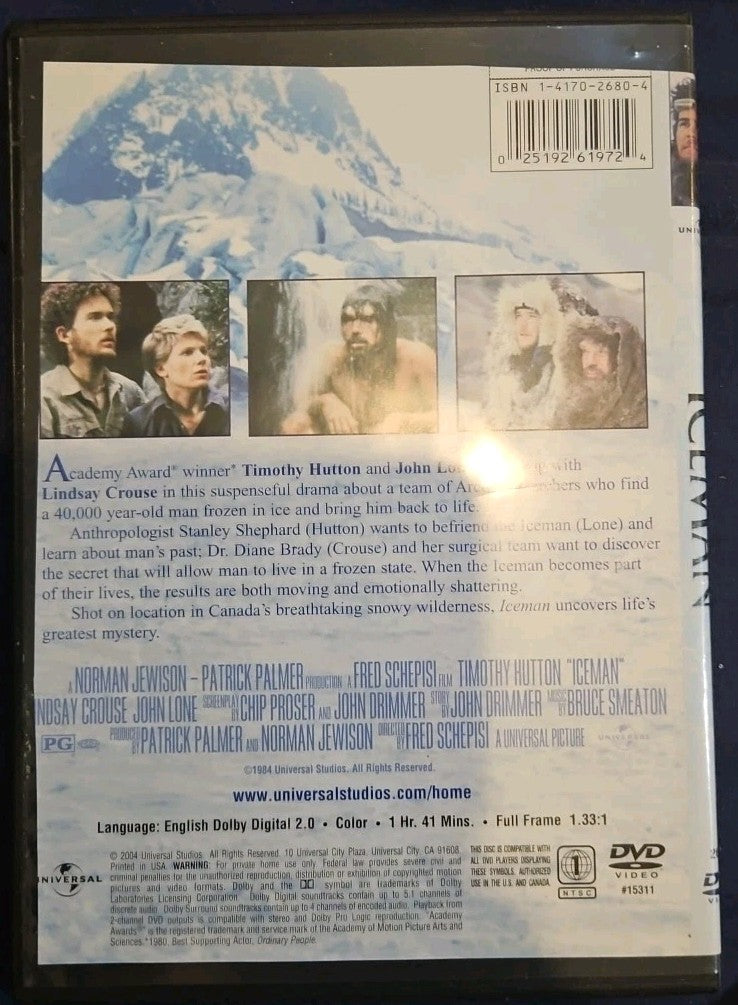 Iceman (DVD, 1984) Slim Case. Cropped Sleeve