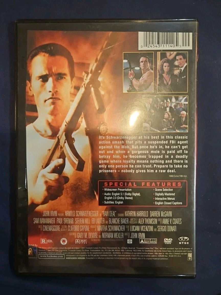 Raw Deal (DVD, 1986) Slimcase. Artwork Cropped. Tested