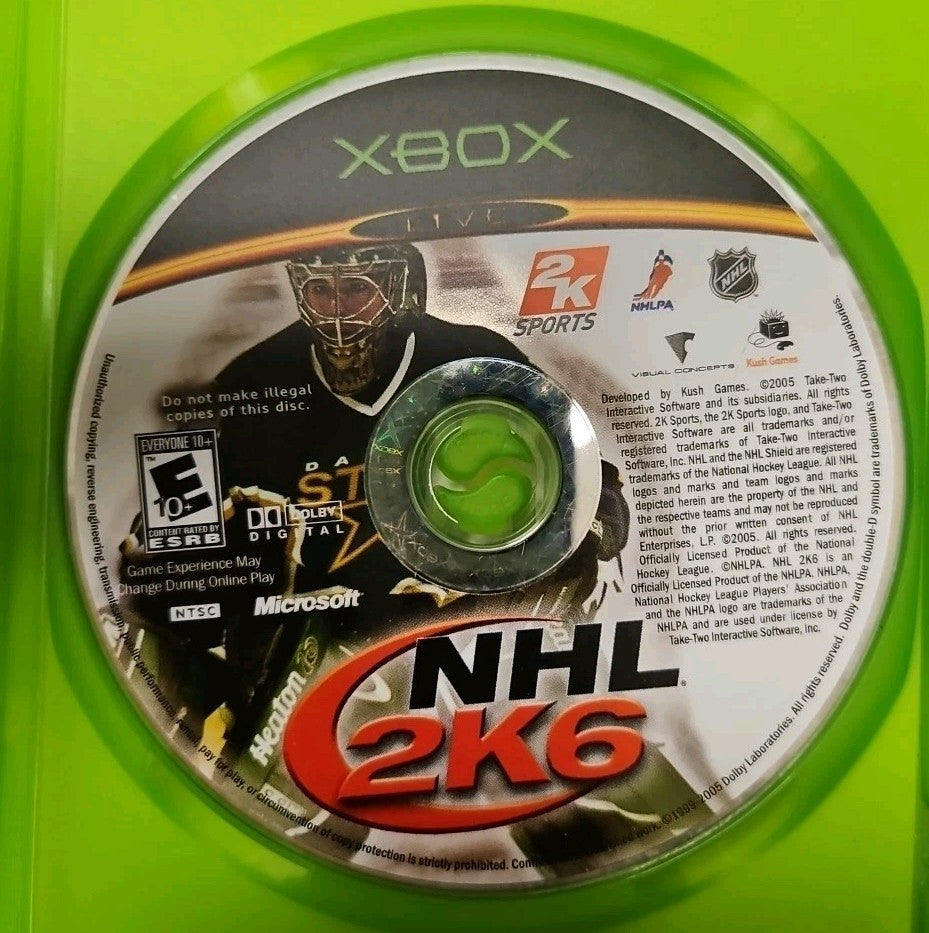 NHL 2K6 (Xbox) Tested. No Scratches. New Case
