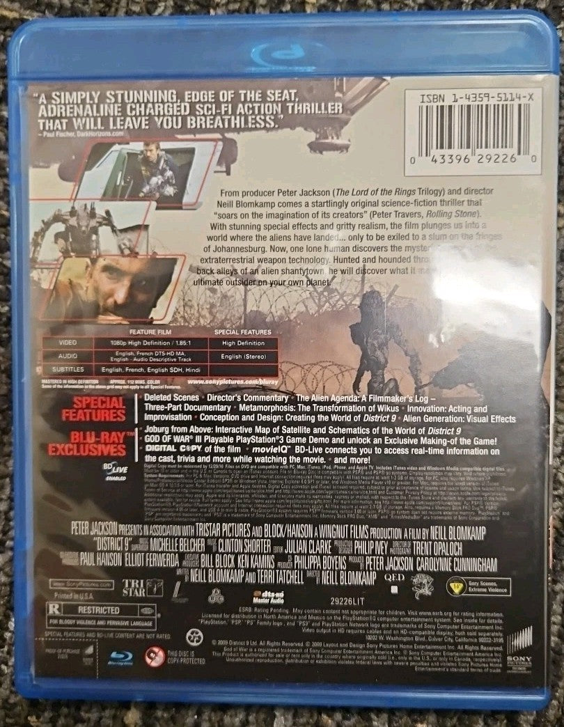 District 9 (Blu-ray, 2009) brand new sealed. no digital download