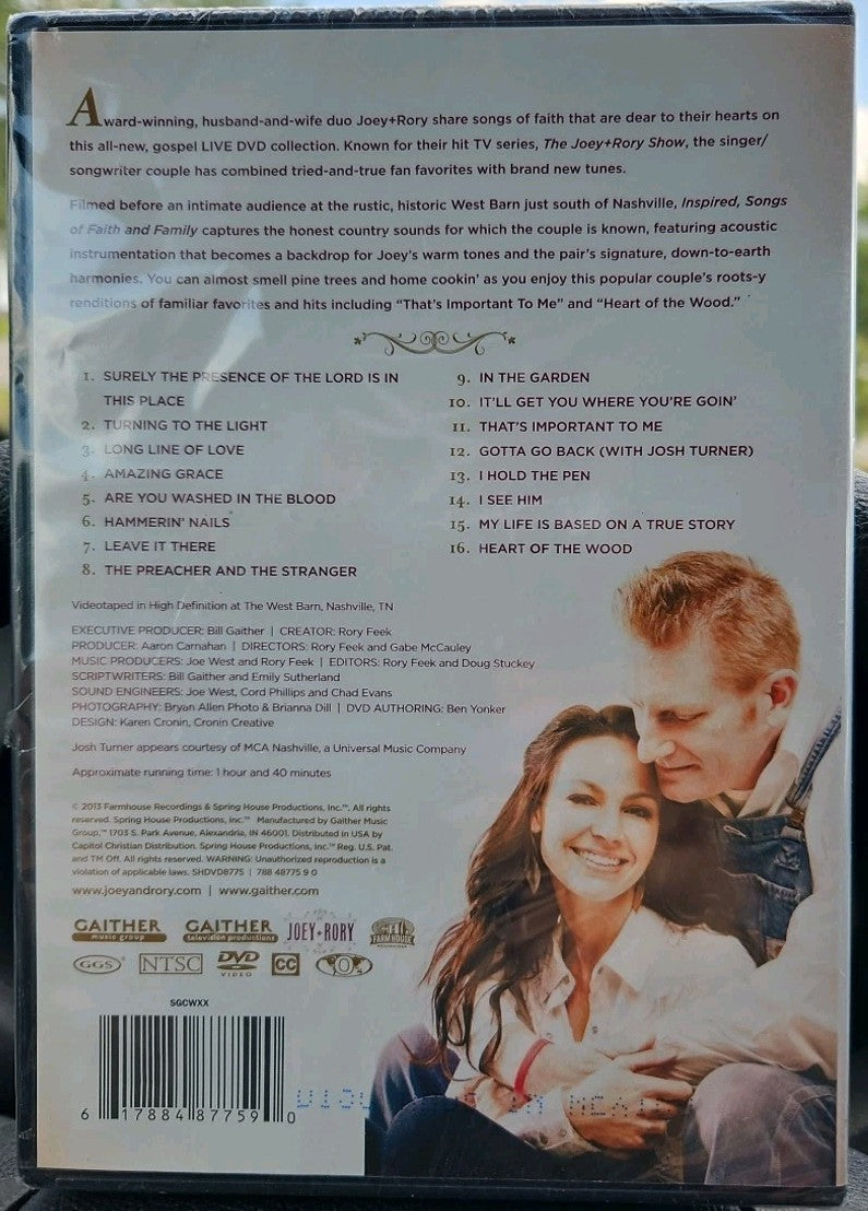 Joey + Rory Inspired [Video] by Joey + Rory (DVD, Gaither Music Group) Sealed