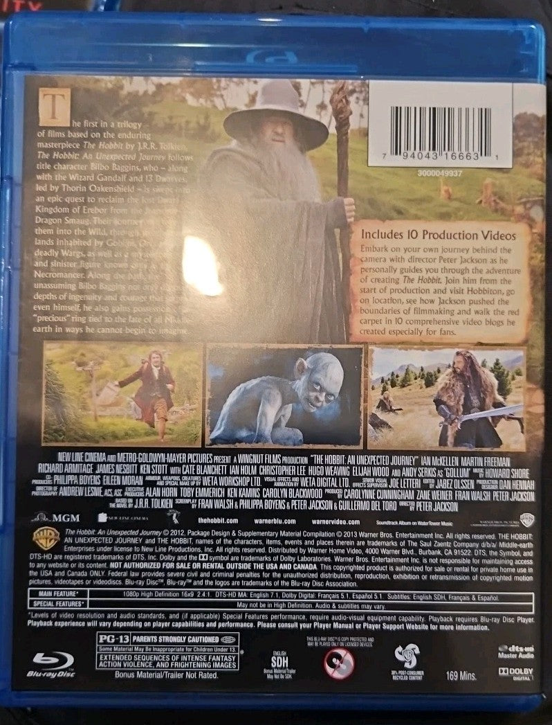 Hobbit, The: An Unexpected Journey (Blu-ray) No Digital Download. New
