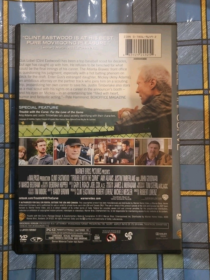 Trouble with the Curve (DVD, 2012) Tested slim case crop artwork.