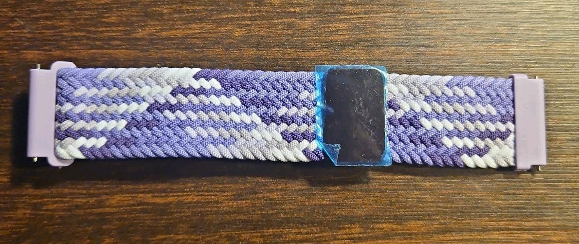 22mm Purple White Braided Watch Band Strap Quick ReleaseDescription22mm...