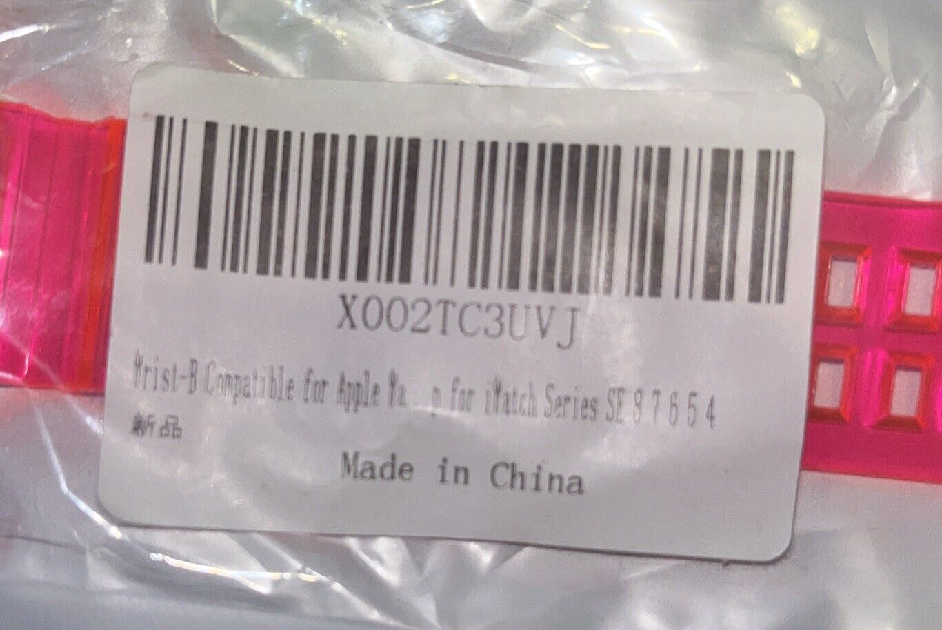 Transparent Pink Apple Watch Band For 38/40/41mm Series SE 4 5 6 7 8 9 SE