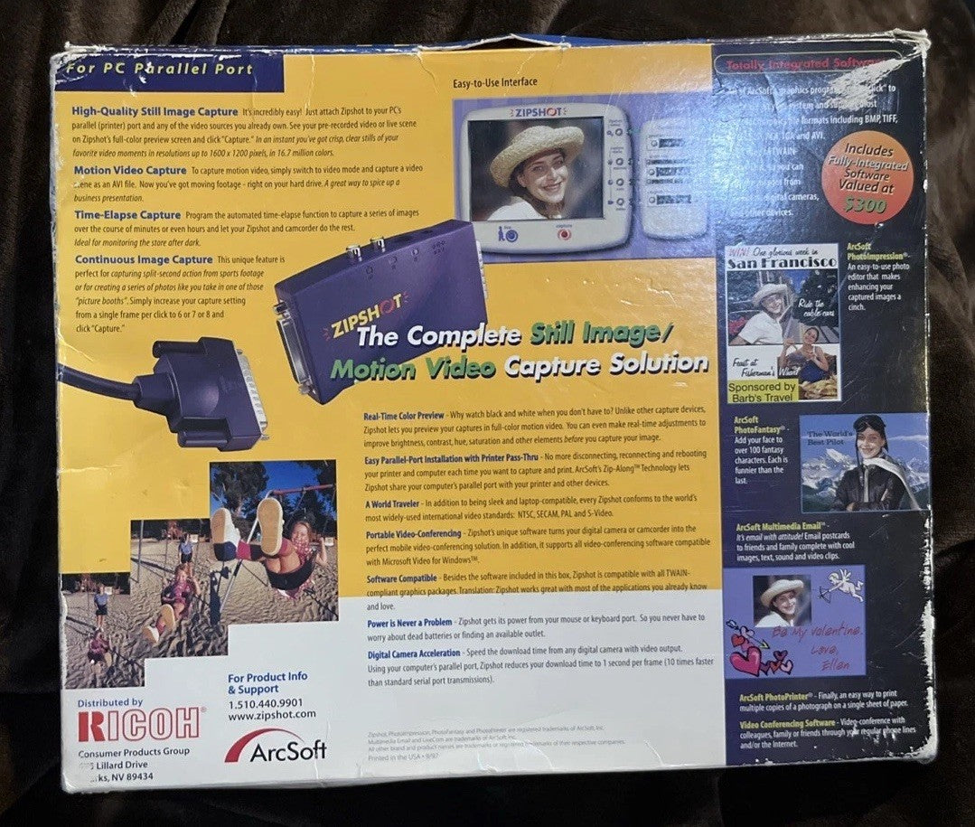 Arcsoft Zipshot digitizer Serial Parallel Port Camera  Capture vintage