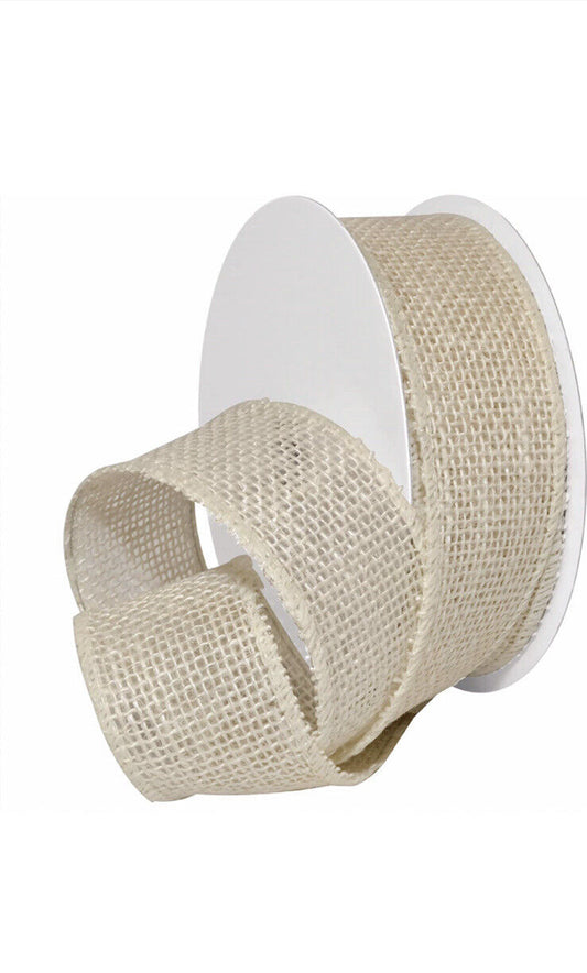 Morex Ribbon Burlap Wired Ribbon 1.5" x 10 Yd Cream 1252.40/10-104
