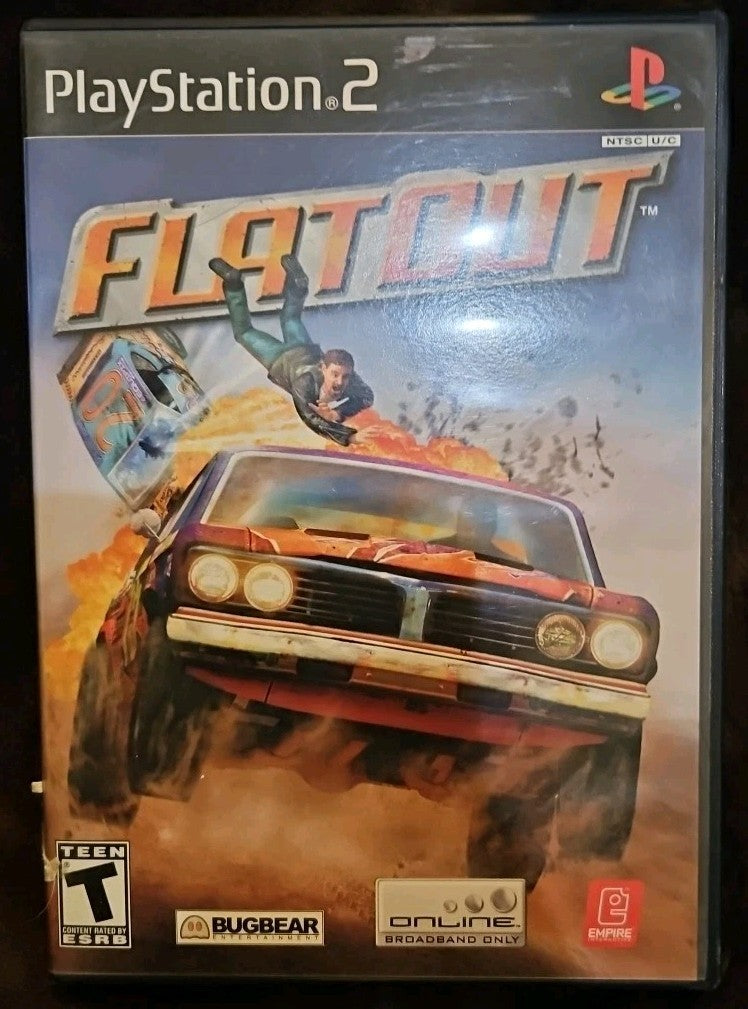 FlatOut (Sony PlayStation 2, 2005) No Game. Case + Artwork + Manual