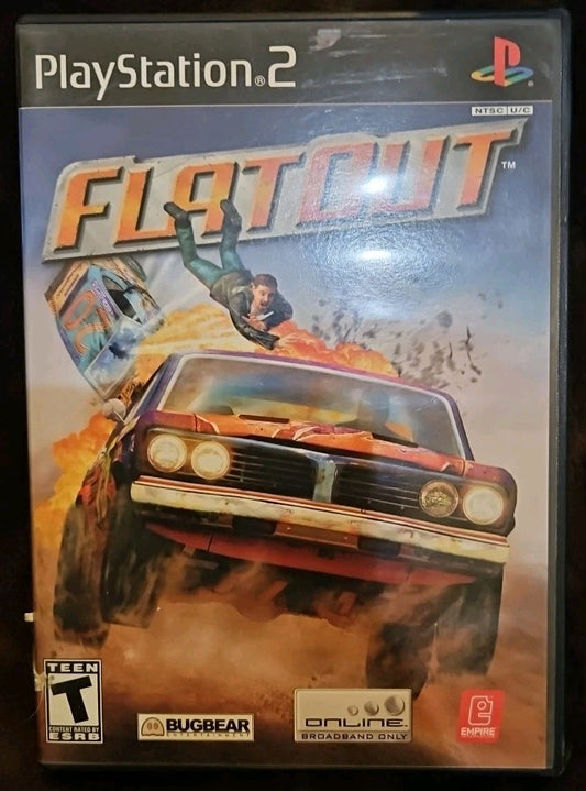 FlatOut (Sony PlayStation 2, 2005) No Game. Case + Artwork + Manual