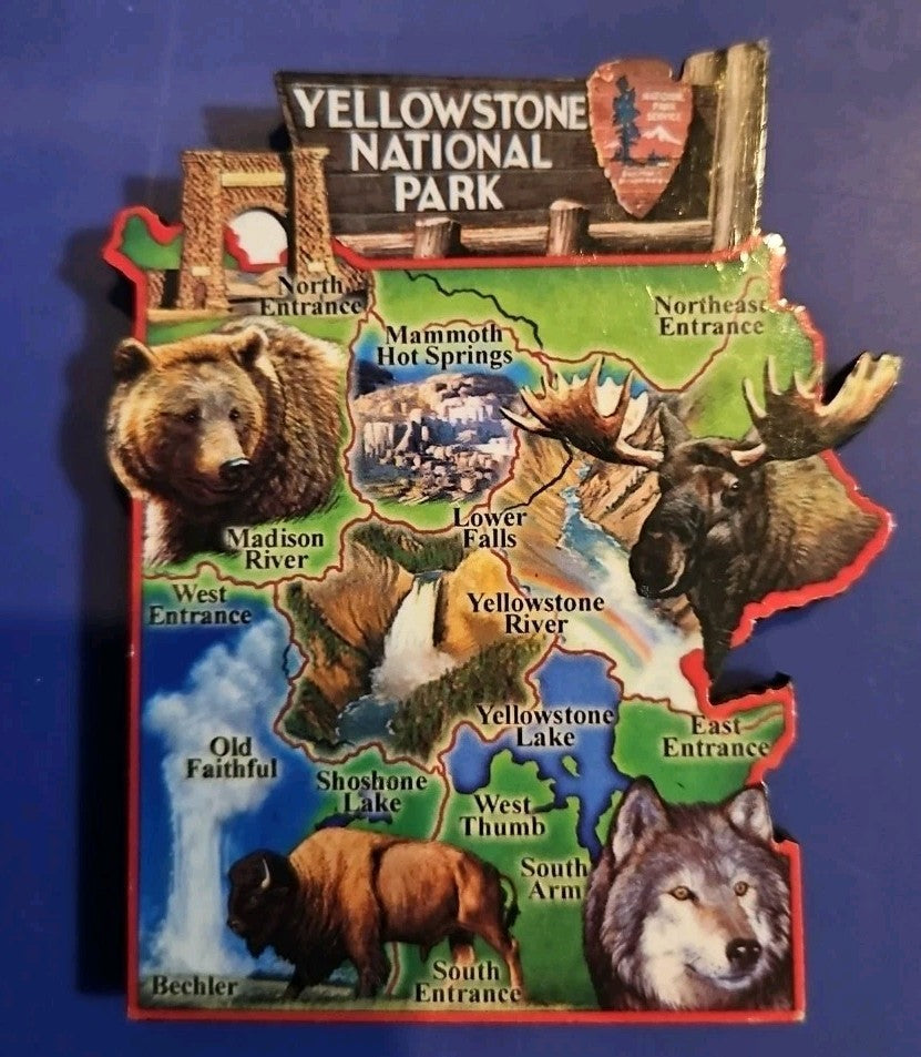 Yellostone National Park Magnet 3.5" X 3"