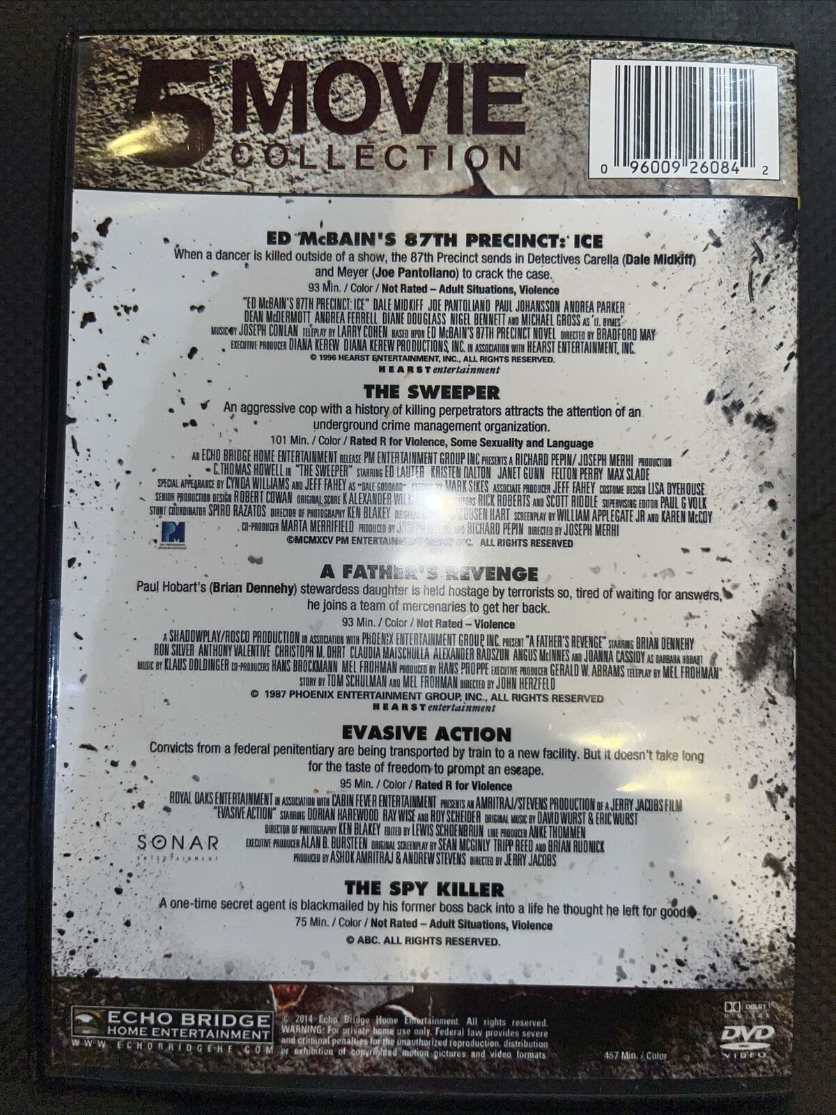5 Movie Collection: Ice/The Sweeper/A Fathers Revenge/Evasive Action/The Spy...