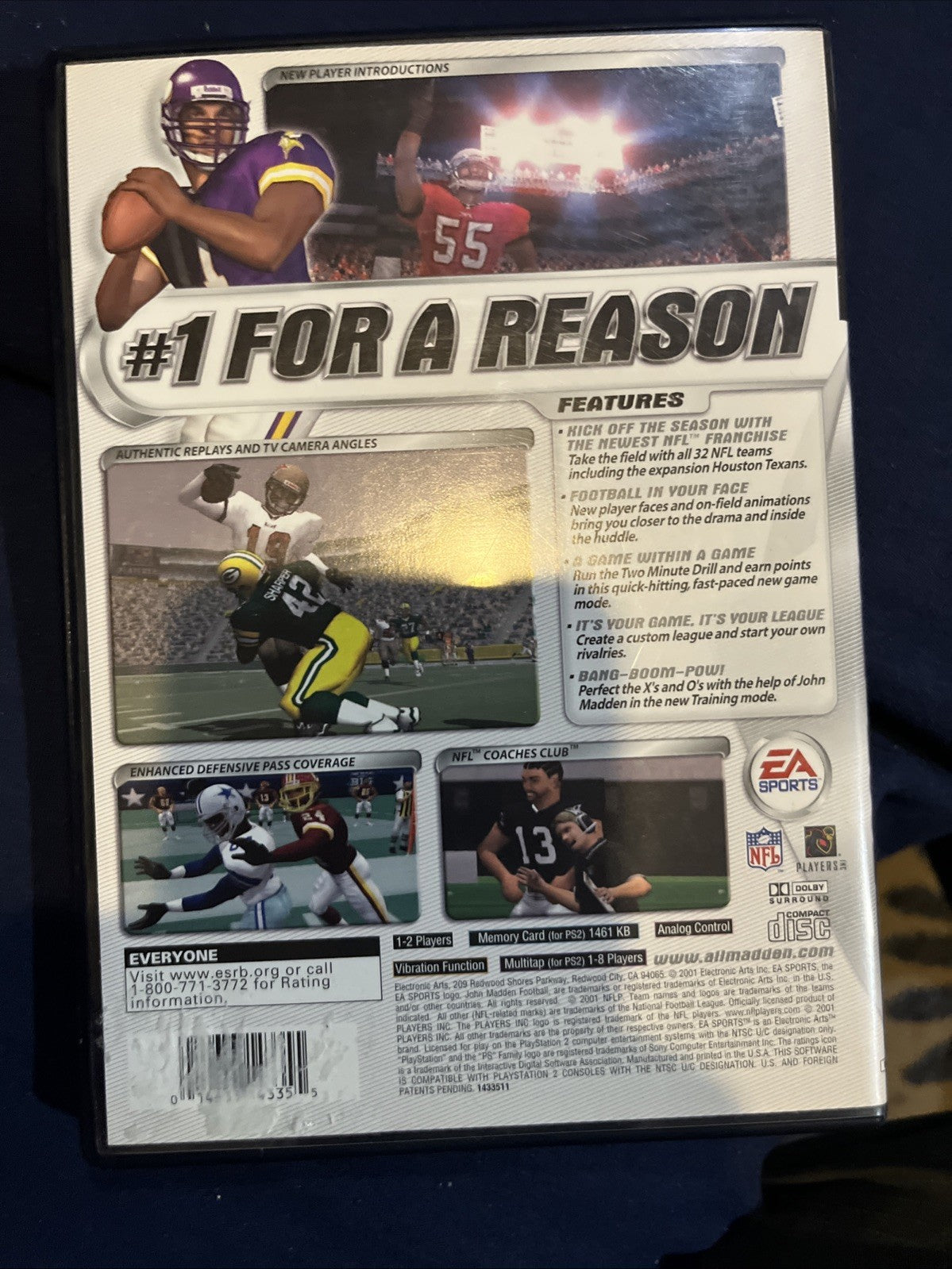 Madden 2002 Football (PS2) Original Case + Manual + Reg + Tested Disc