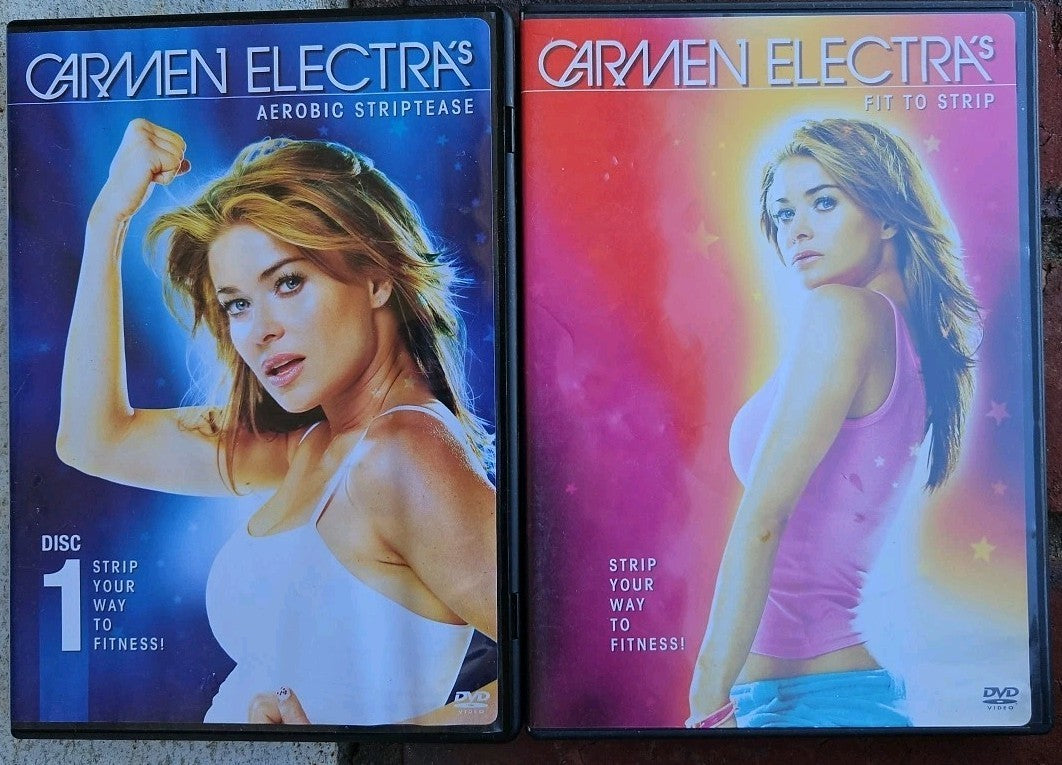 Carmen Electra's Aerobic Striptease + Fit To Strip (2 DVD) New Sealed