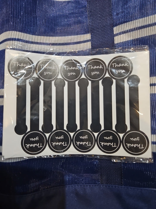 200 Thank You 4" Stickers Adhesive Wraps