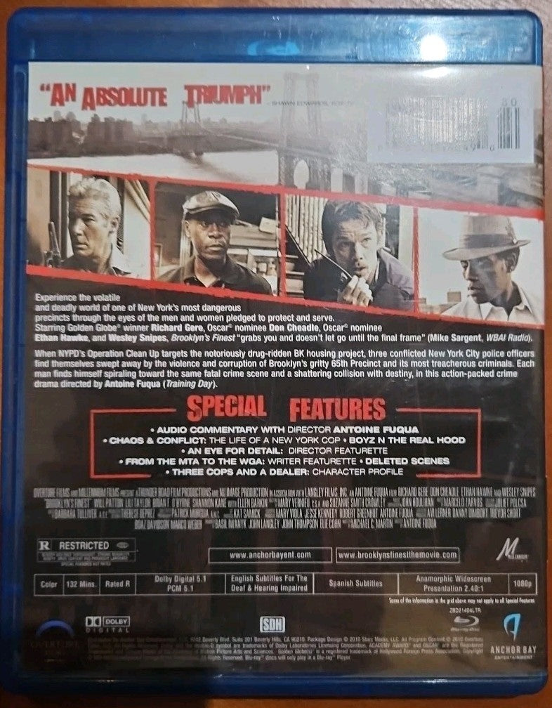 Brooklyn's Finest (Blu-ray, 2010) New. No Digital Download