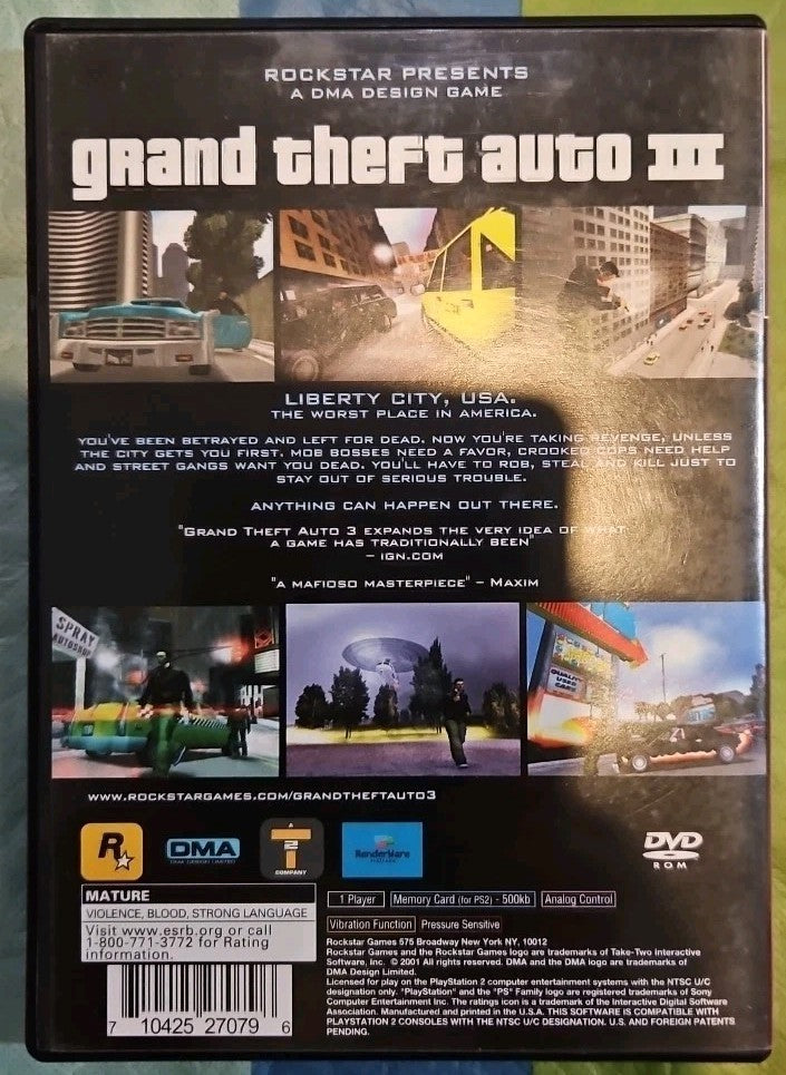Grand Theft Auto 3 - Sony PlayStation 2. Mint. Tested. No Scratches. Resealed