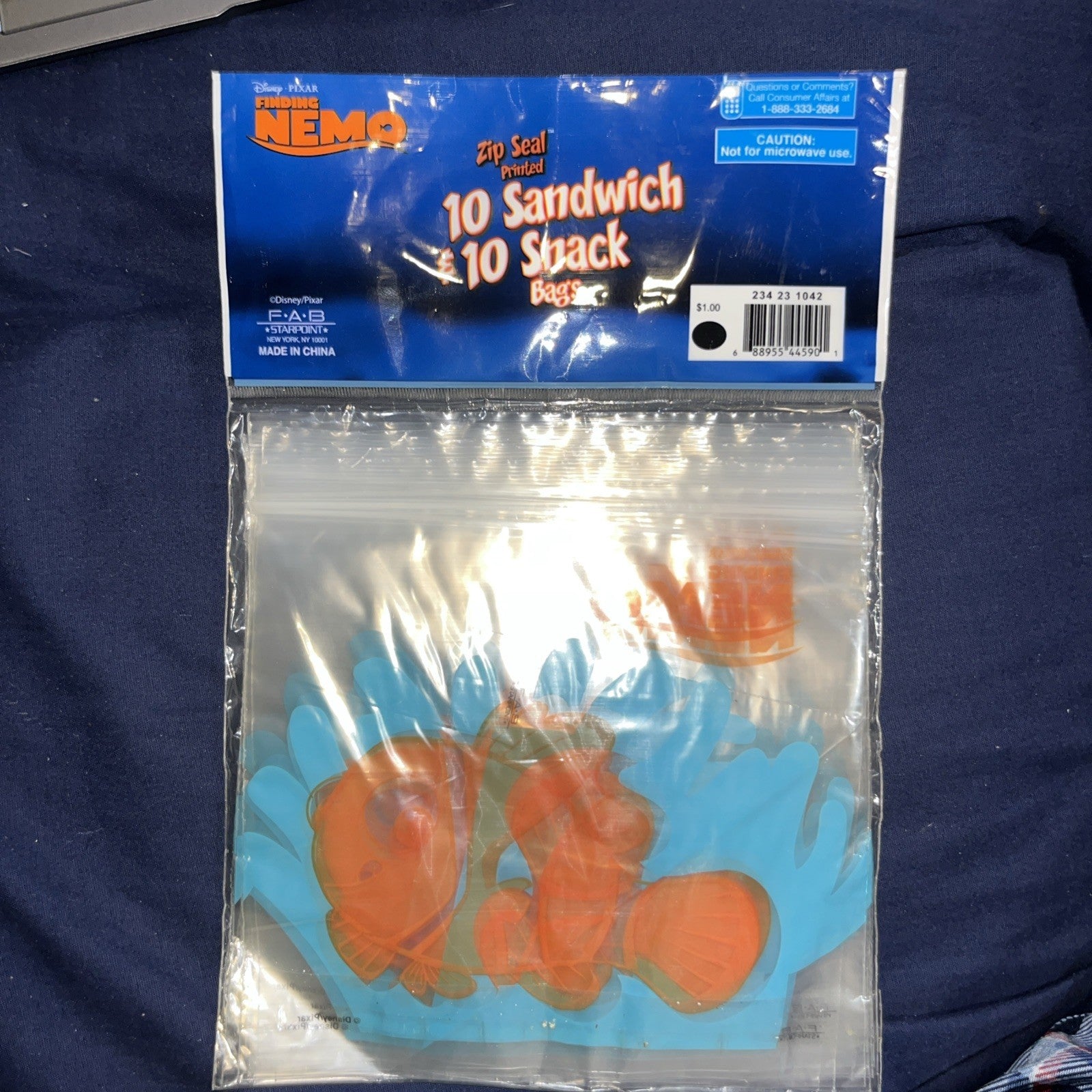 Finding Nemo Zip Seal 10 Sandwich & 10 Snack Bags 