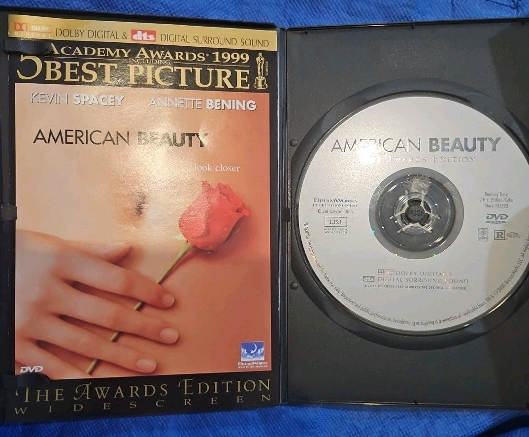 American Beauty (DVD, 1999) Slimcase. Artwork Cropped. Tested