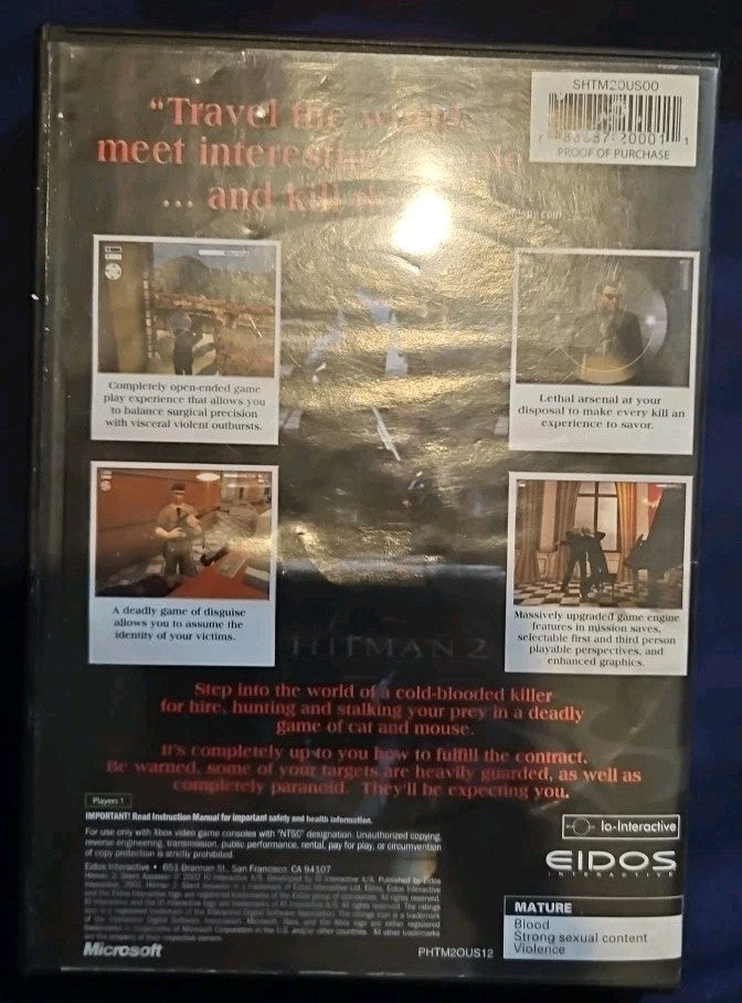 Hitman 2: Silent Assassin (XBOX) Tested. No Scratches. New Case.