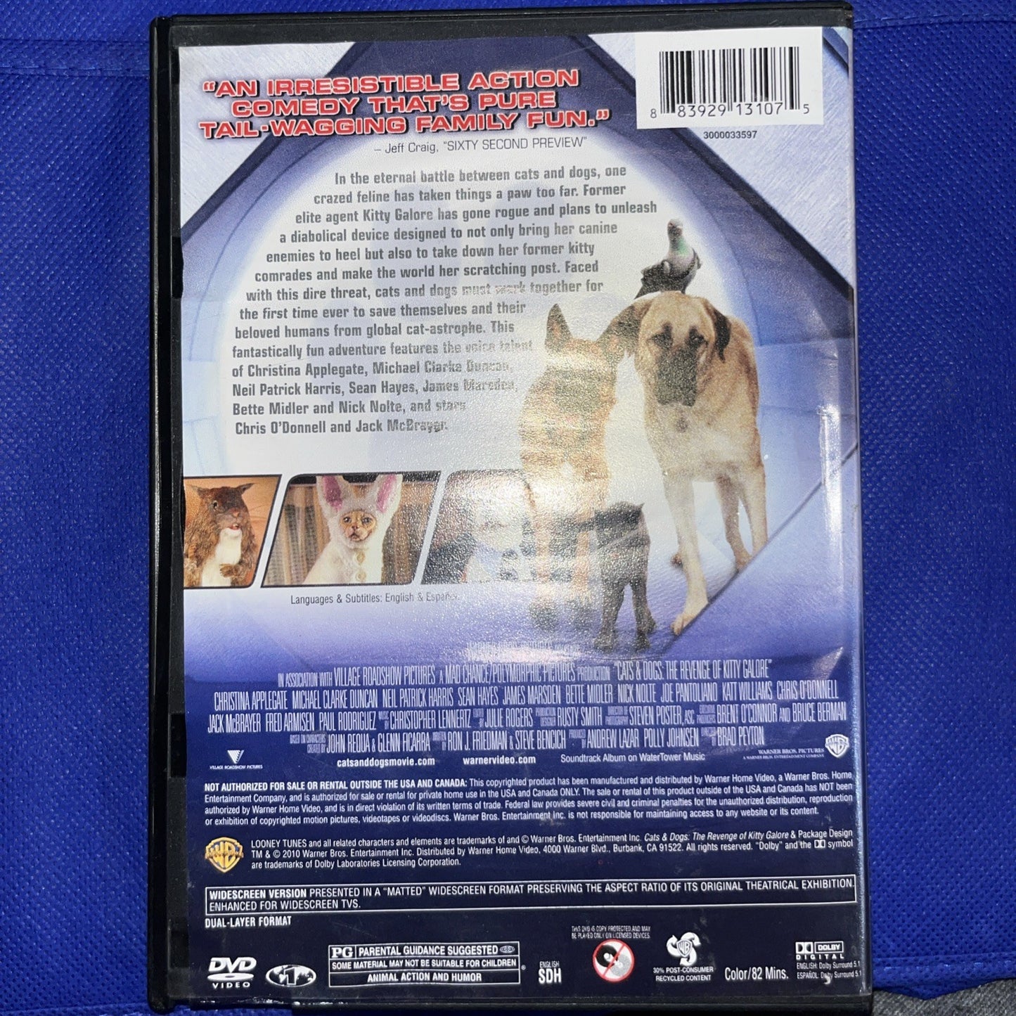 Cats & Dogs: The Revenge of Kitty Galore (DVD, 2010) Tested. Former Rental