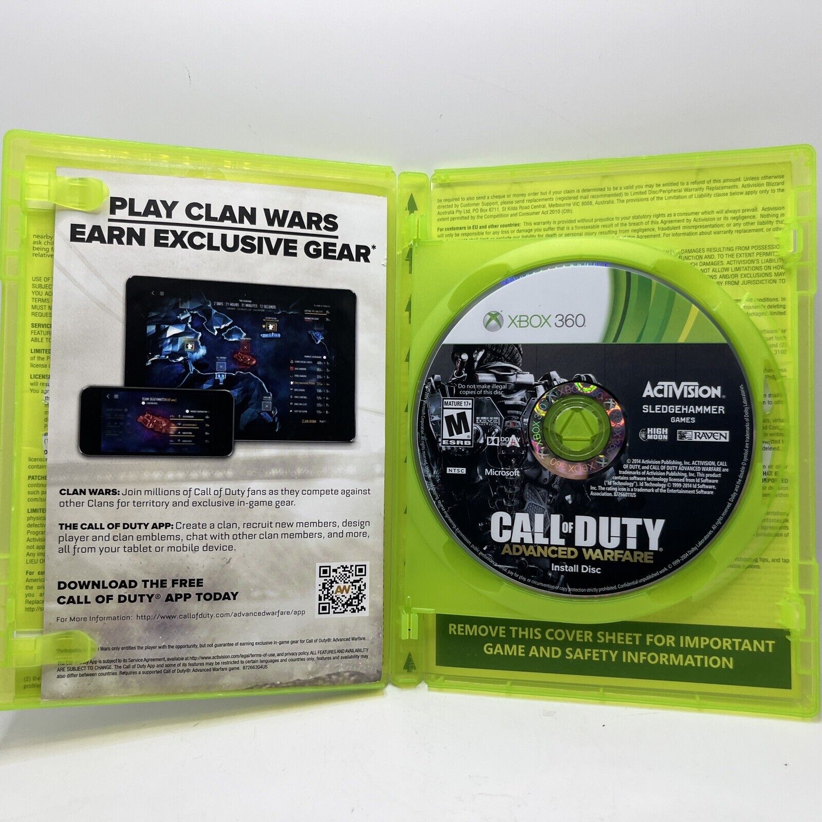 Call of Duty: Advanced Warfare (Microsoft Xbox 360) Case + Install Disc Only