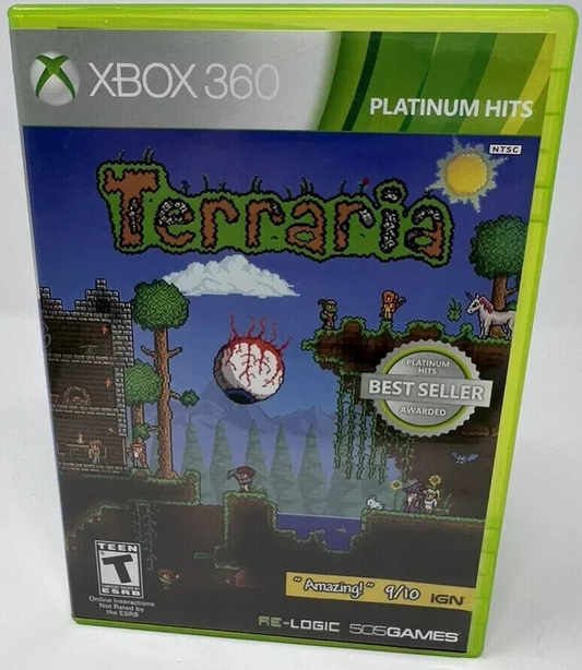 Terraria (Xbox 360) CIB. TESTED. NO SCRATCHES. NEW CASE. RESEALED.
