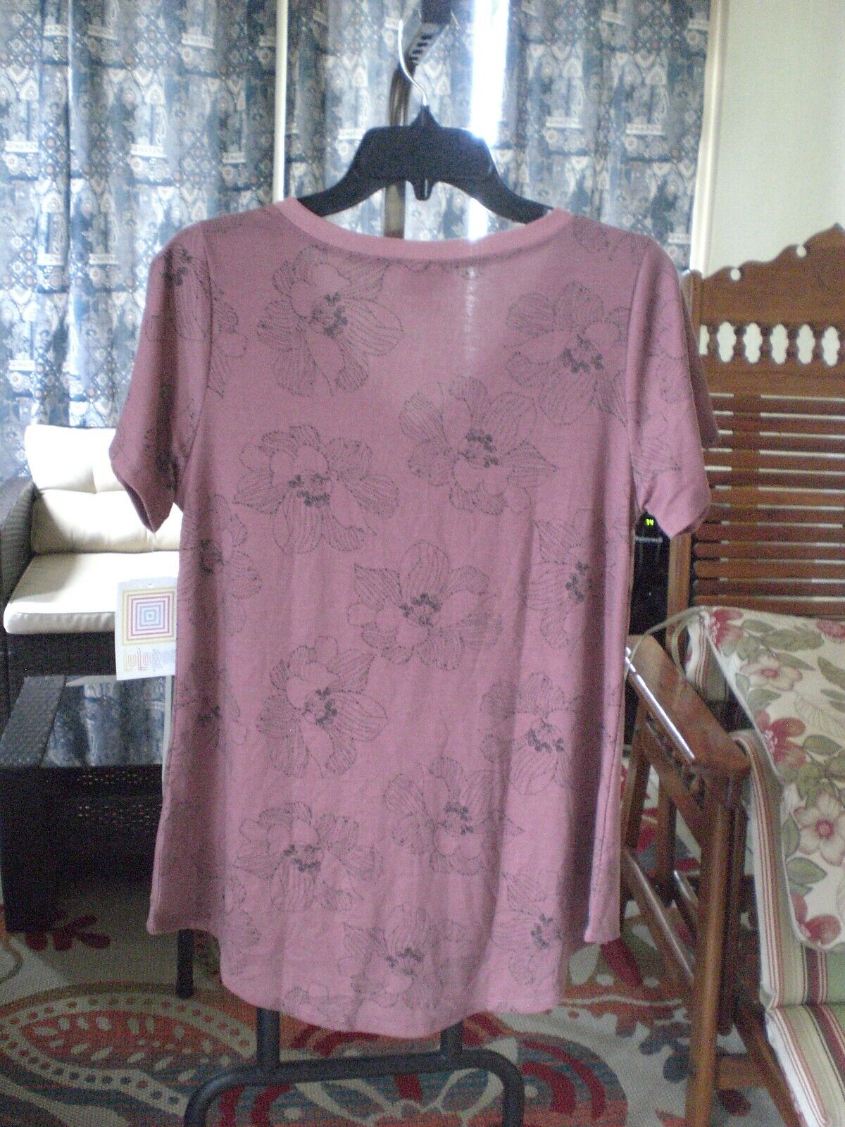 NWT LuLaRoe Christy T Blouse Shirt Top SMALL Floral Mauve