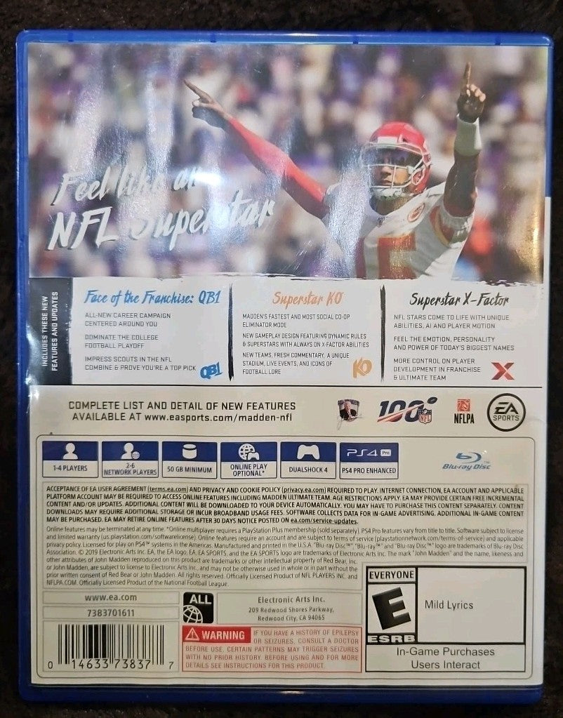 Madden NFL 20 - Sony PlayStation 4. No Game. Box Art And EMPTY Case.