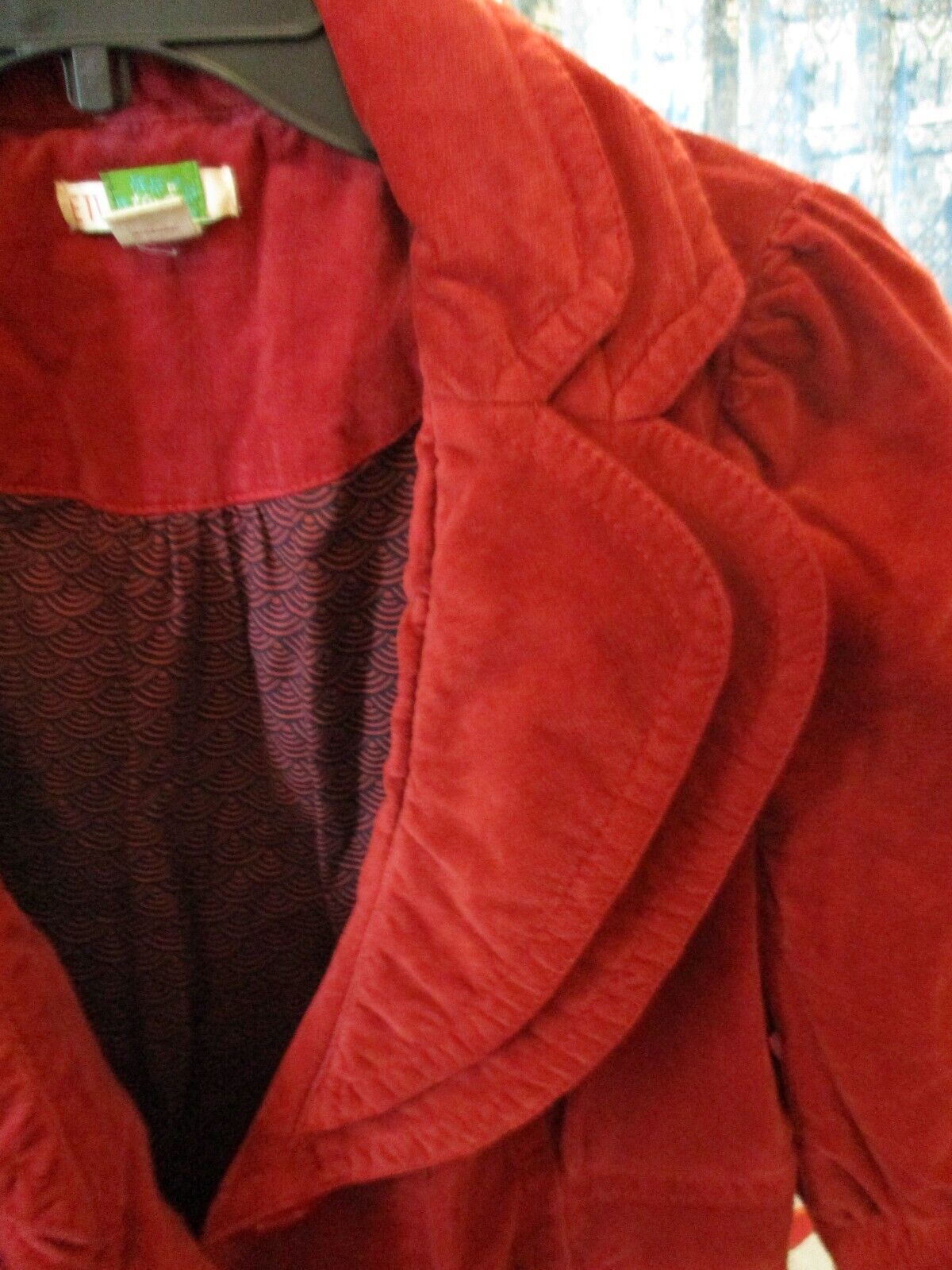 Anthropologie Red Taia Crop Jacket Blazer Size 6
