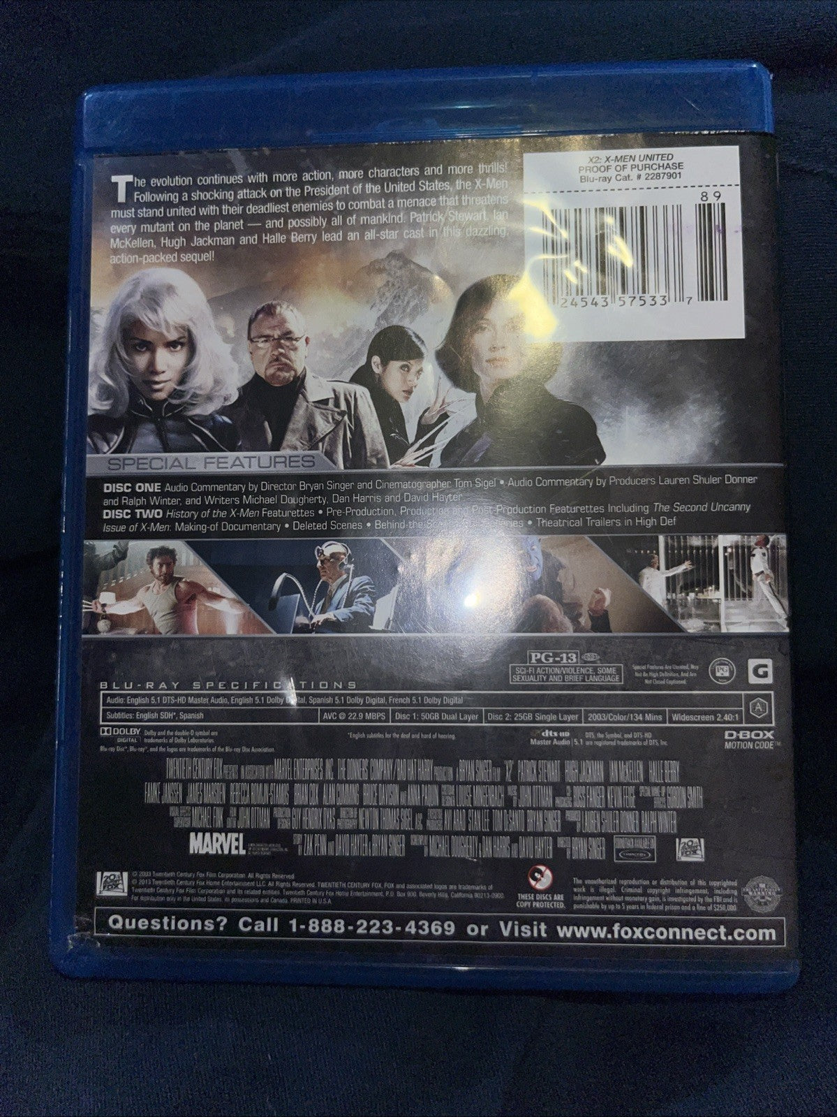 X-2: X-Men United (Blu-ray, 2003) New. No Digital Download