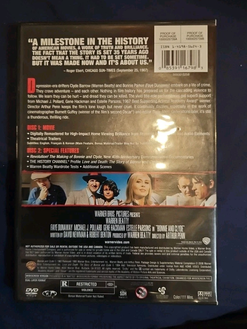 Bonnie and Clyde (DVD, 1967)