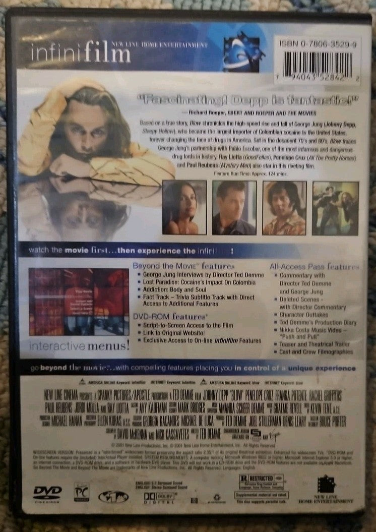 Blow (DVD, 2001) Tested. New Case. Resealed