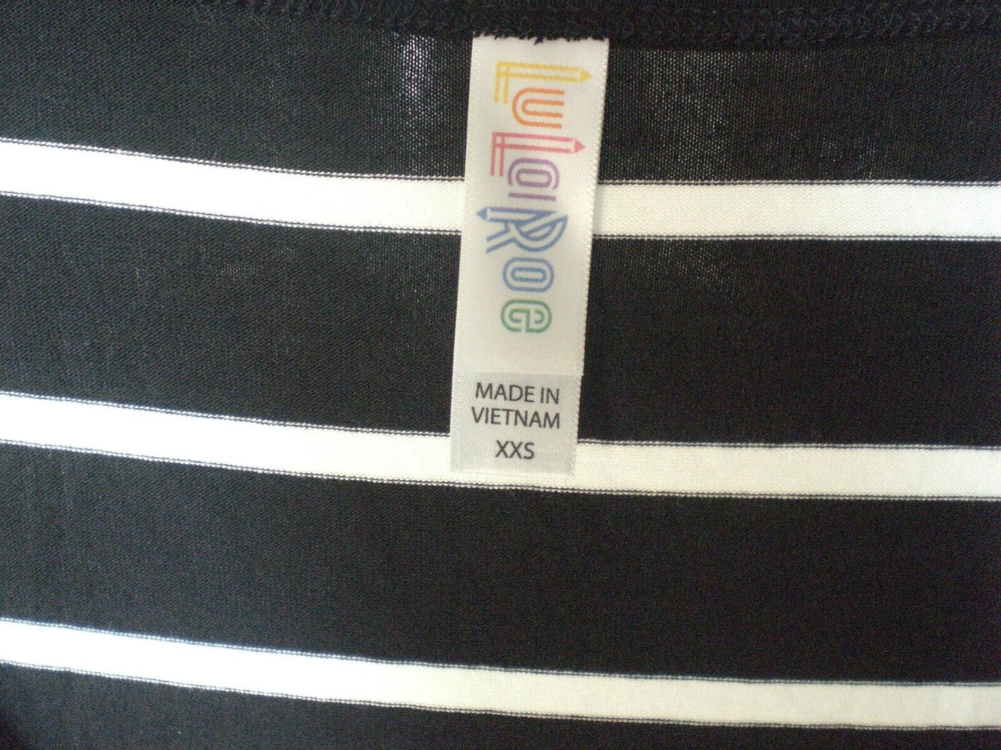 NWT LuLaRoe Perfect T Shirt Top Blouse Black White Stripe XXS