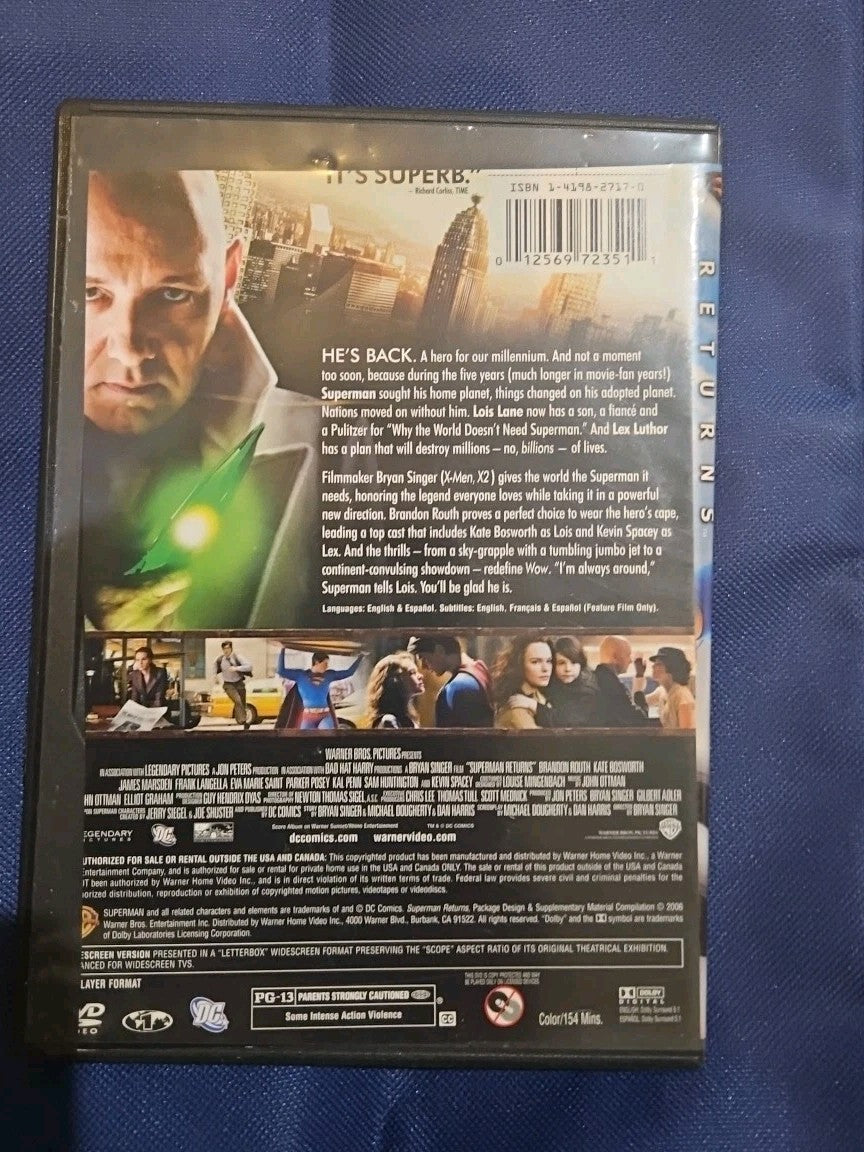 Superman Returns (DVD, 2006) Tested slim case cropped artwork.