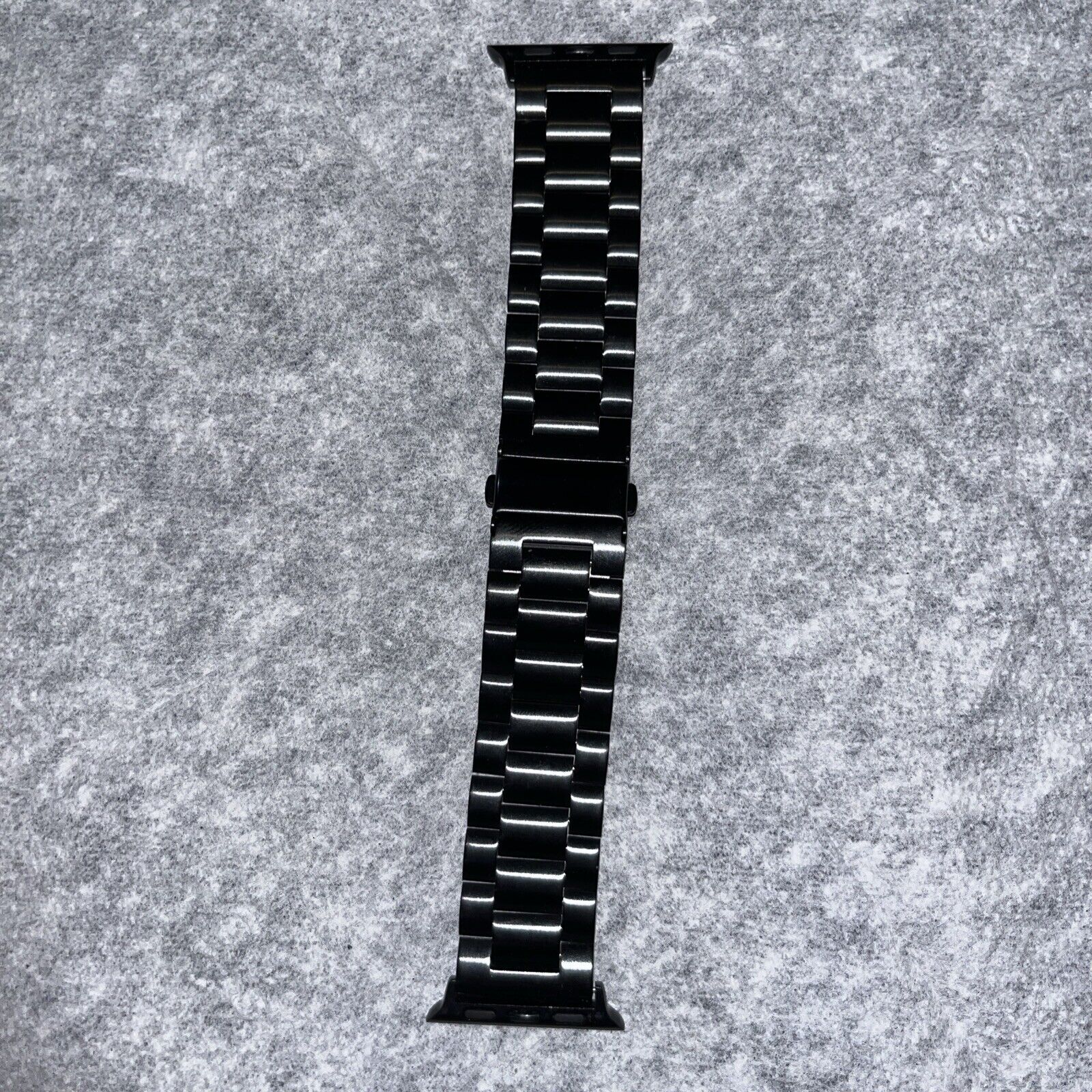 F.G. Black Apple Watch Band w/ Hinge Clasp. 38/40/41mm Series 4,5,6,7,8,9 & SE