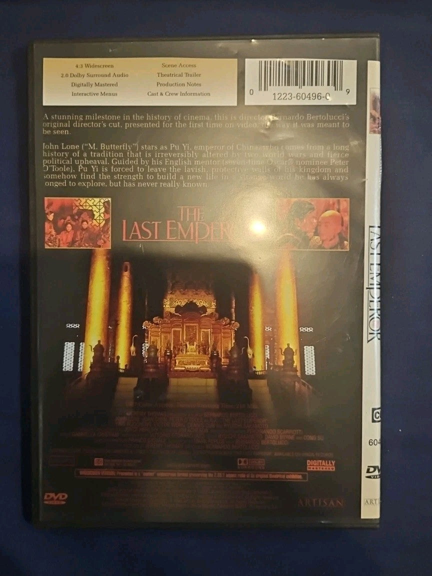 Last Emperor (DVD, 1987) Slimcase. Artwork Cropped. Tested