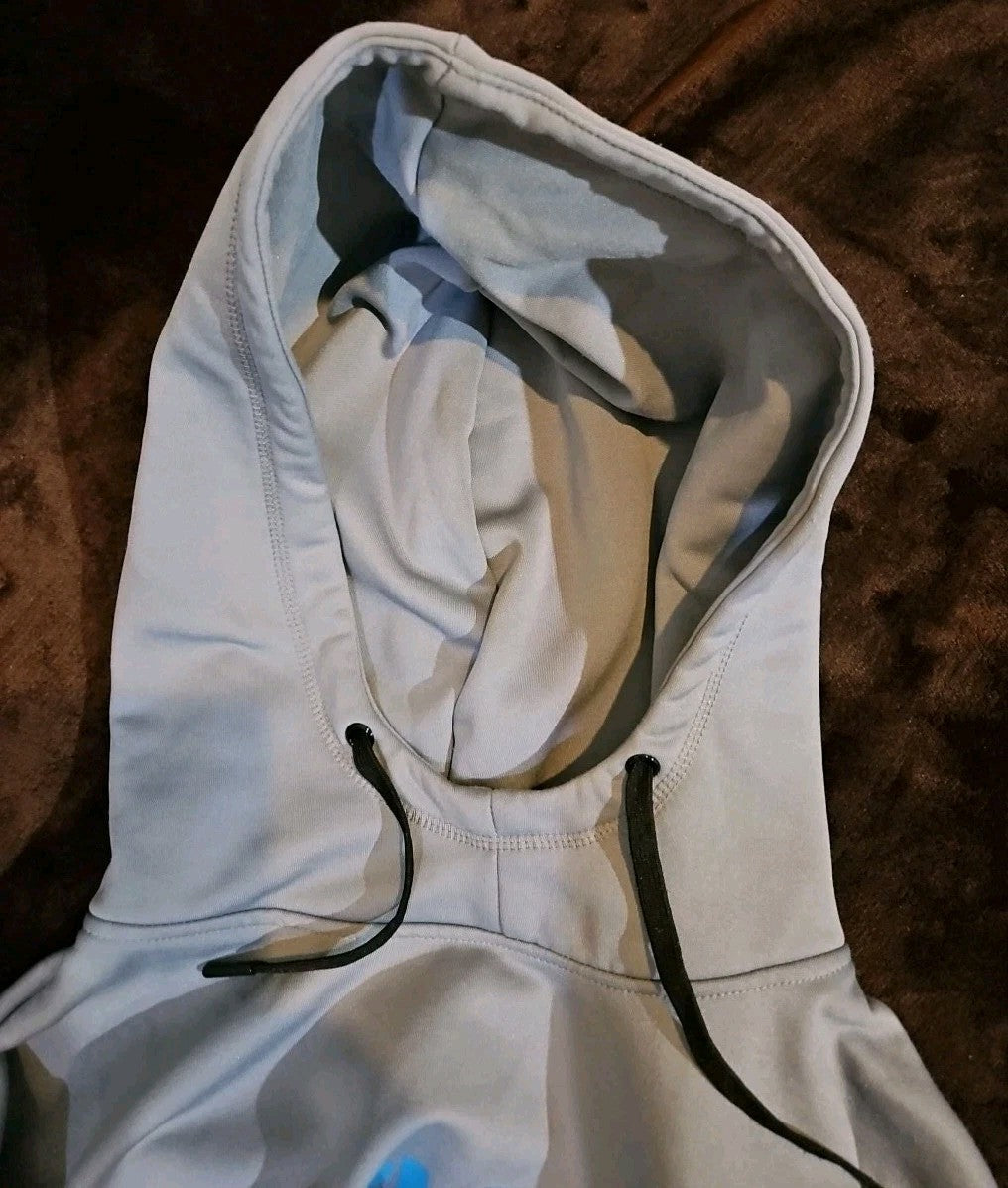 Spyder Large Grey With Blue Lettering Hoodie Pullover
