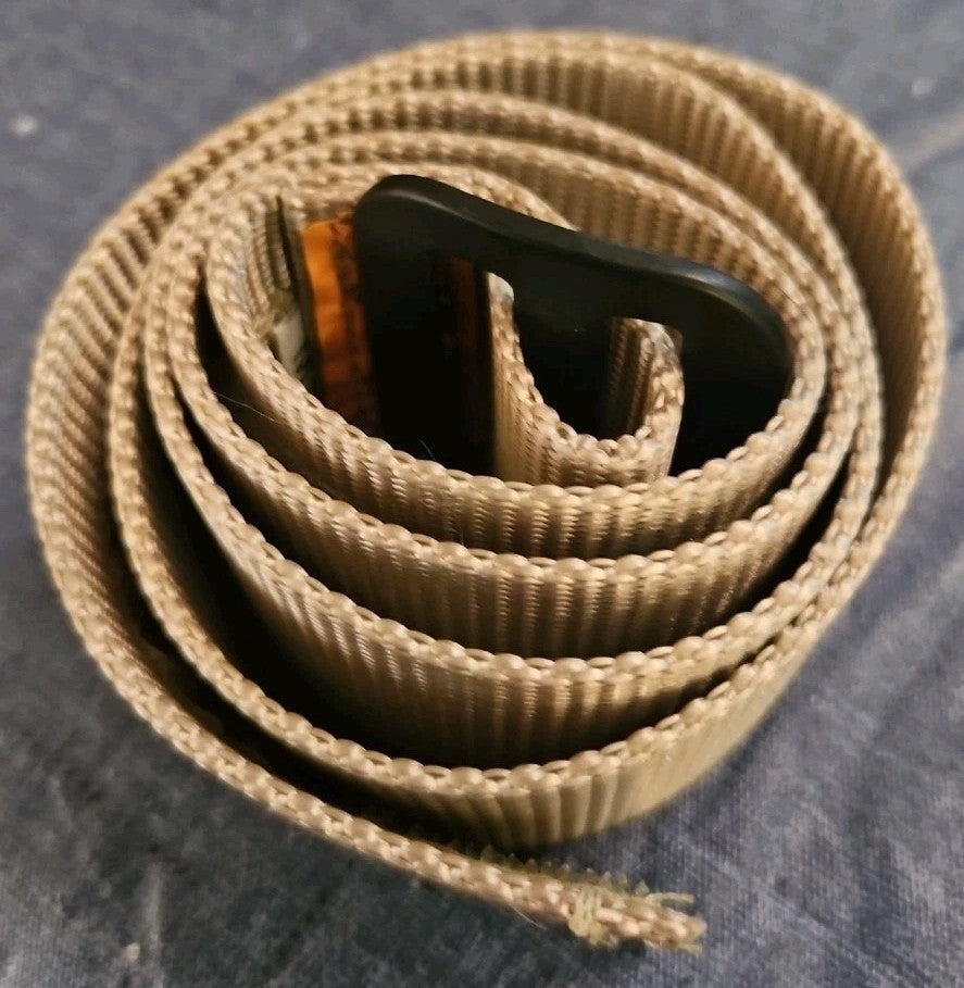 Khaki Web Belt 37.5 X 1.75" " Fits Max 34" Waist Buckle + Touch Fastener