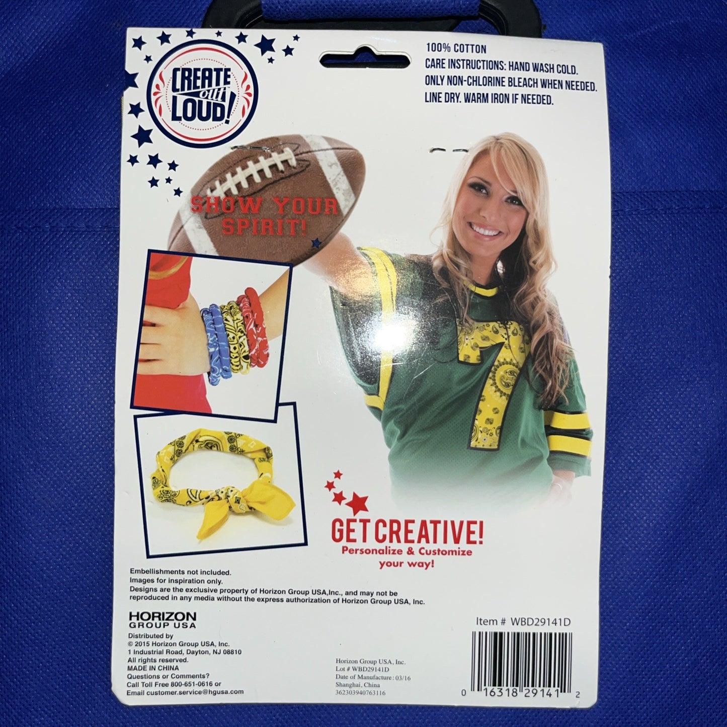 Yellow Bandana By Horizon Group USA 100% Cotton