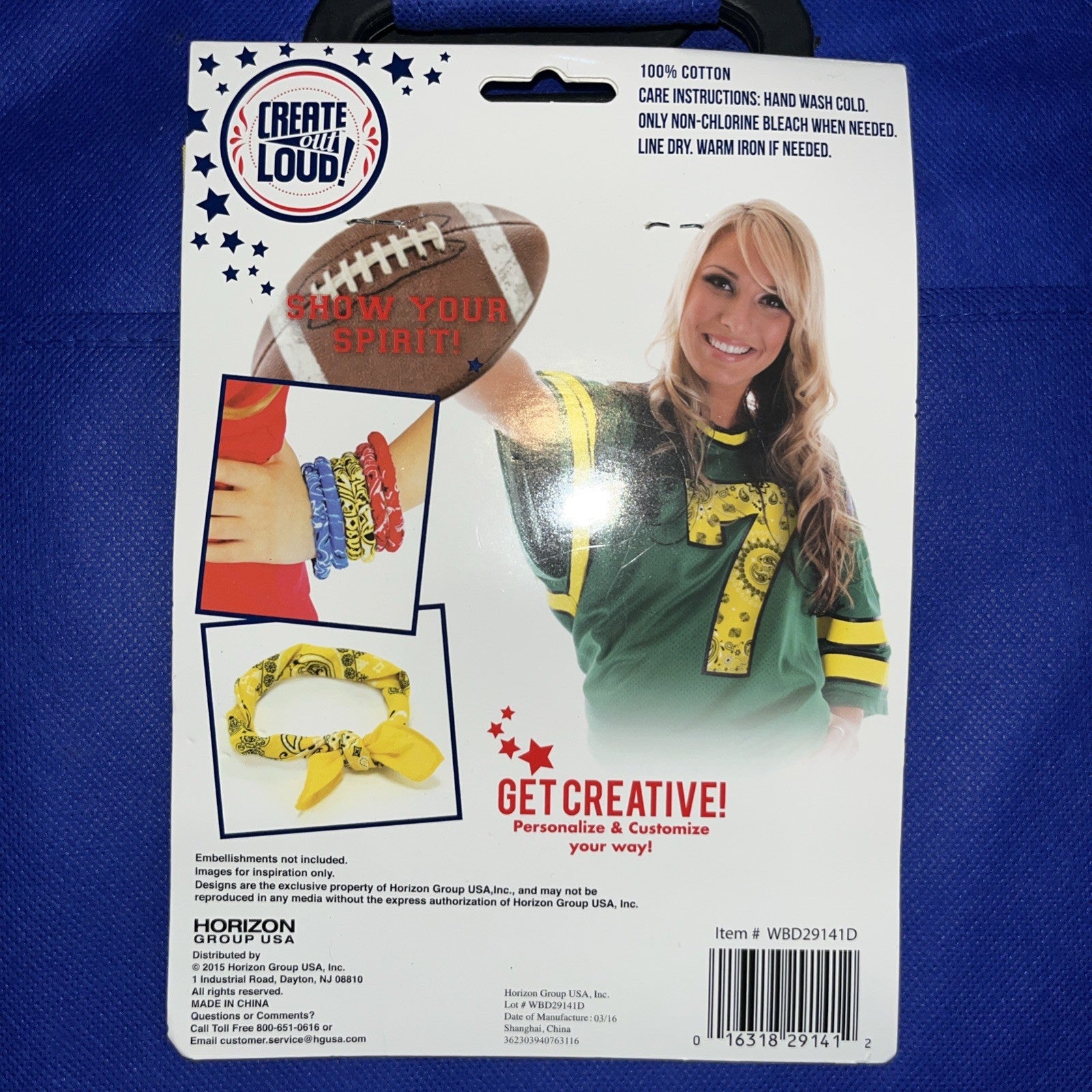 Yellow Bandana By Horizon Group USA 100% Cotton