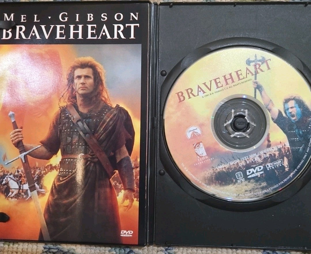 Braveheart (DVD, 1995) Tested slim case cropped artwork.