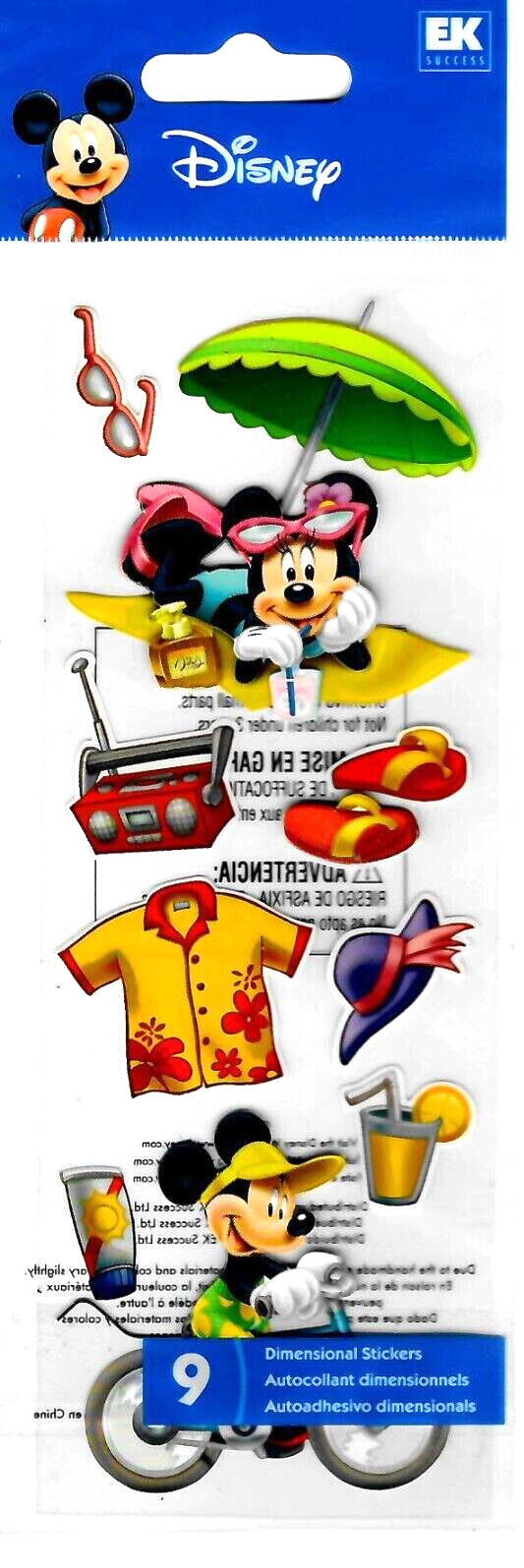 Disney EK Dimensional Stickers ~ Mickey Vacation 2