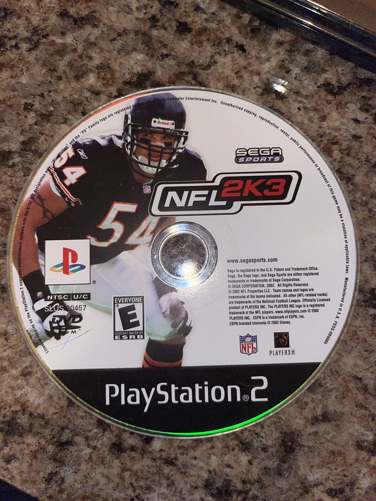 NFL 2K3 PS2 Replacement Disc