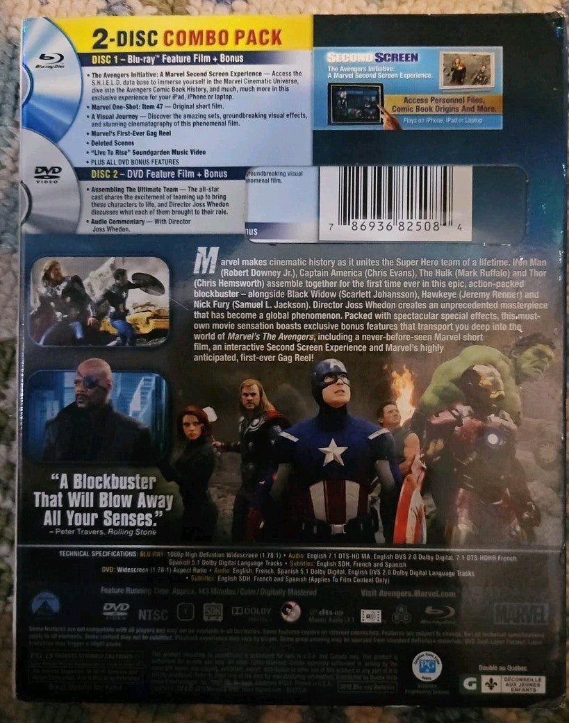 The Avengers (Blu-ray, 2012) New. No Digital Download