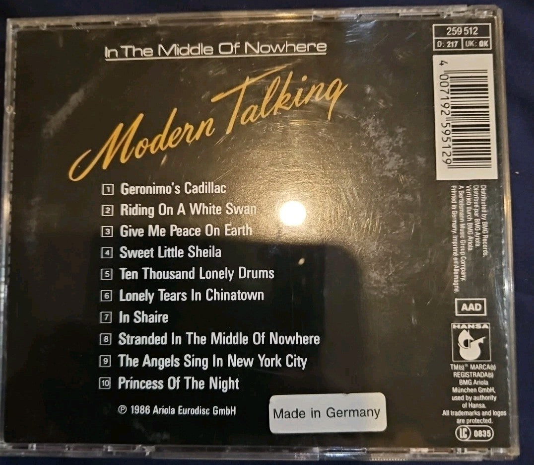 In the Middle of Nowhere by Modern Talking (CD, 1998) New. Sealed