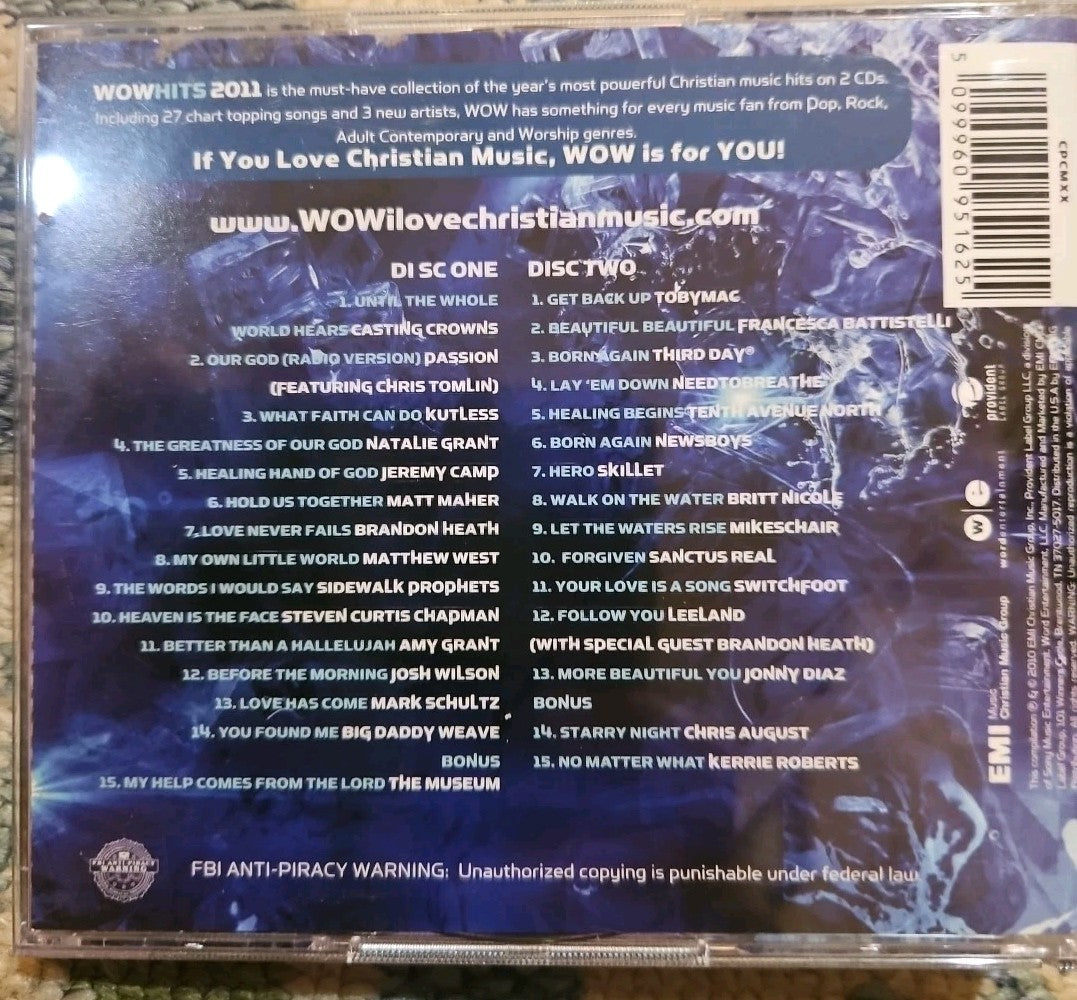 WOW Hits 2011 by Various Artists (CD, Oct-2010, 2 Discs, Provident Music Group)