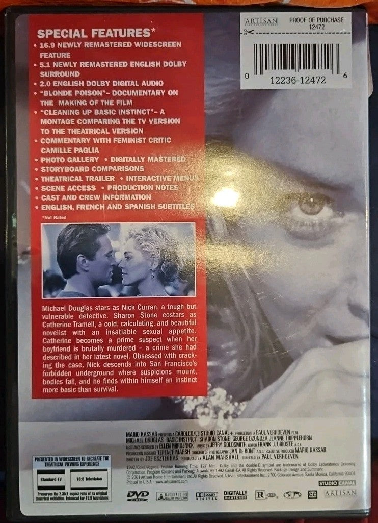 Basic Instinct (DVD, 2003, Special Edition - Rated R)