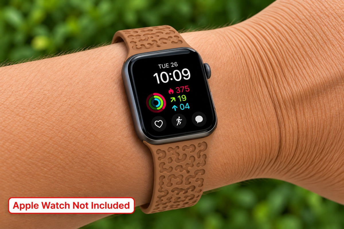 Band Fits Apple Watch 38 40 41mm Series 1-9 SE Brown Stretch Silicone Band...