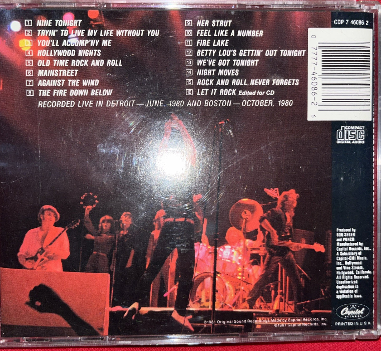 Nine Tonight by Bob Seger (CD, 1989) New